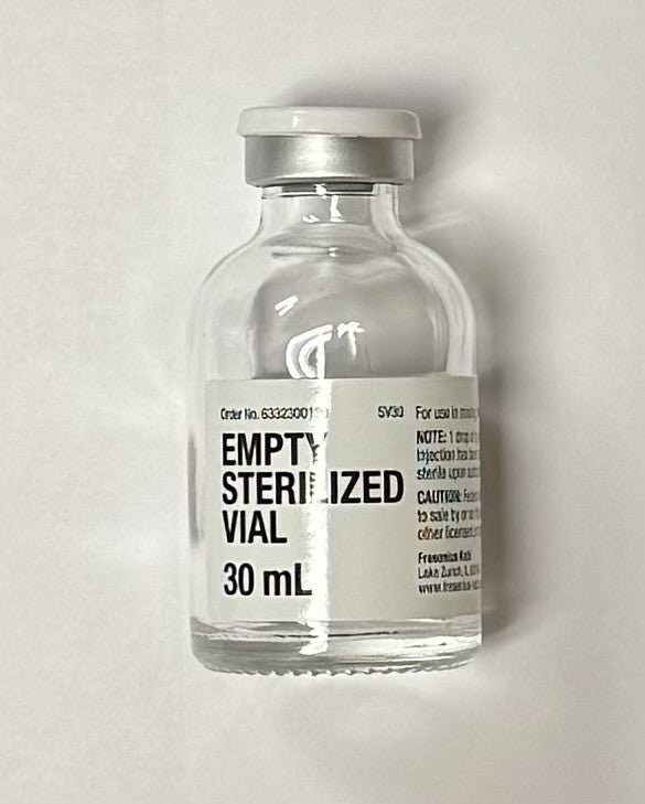 20mm. 5ml & 10ml and 16.5mm. 30ml Sterile. Empty. Clear. Glass Vials. Fresenius Kabi - Image 3