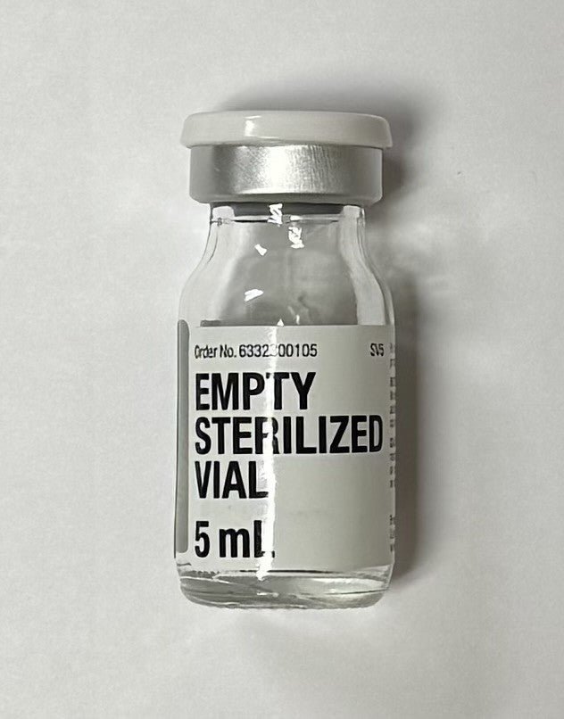 20mm. 5ml & 10ml and 16.5mm. 30ml Sterile. Empty. Clear. Glass Vials. Fresenius Kabi
