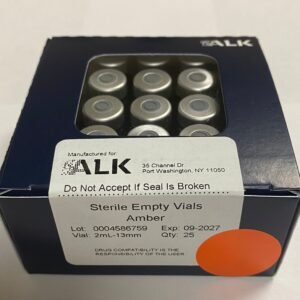 13mm & 20mm Sterile. Empty Amber Vials. ALK