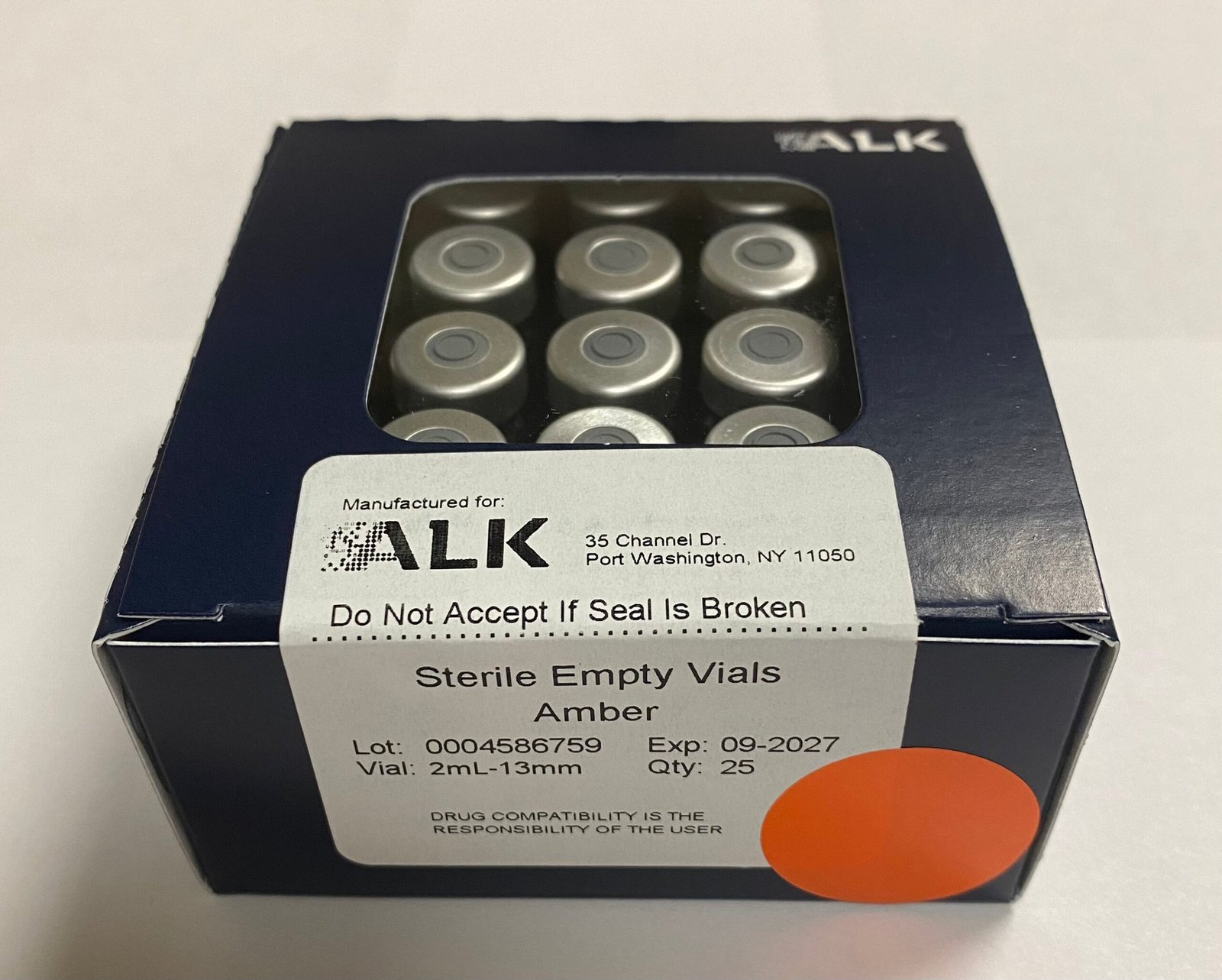 13mm & 20mm Sterile. Empty Amber Vials. ALK